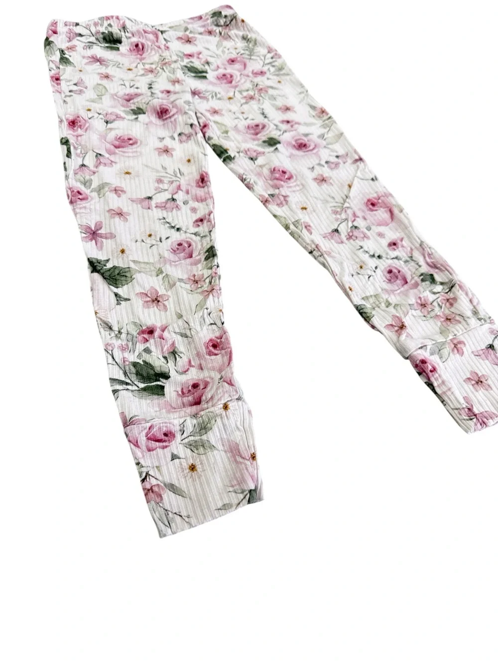 Posh Peanut Floral Ribbed Pajama Set – Size 5T-6T